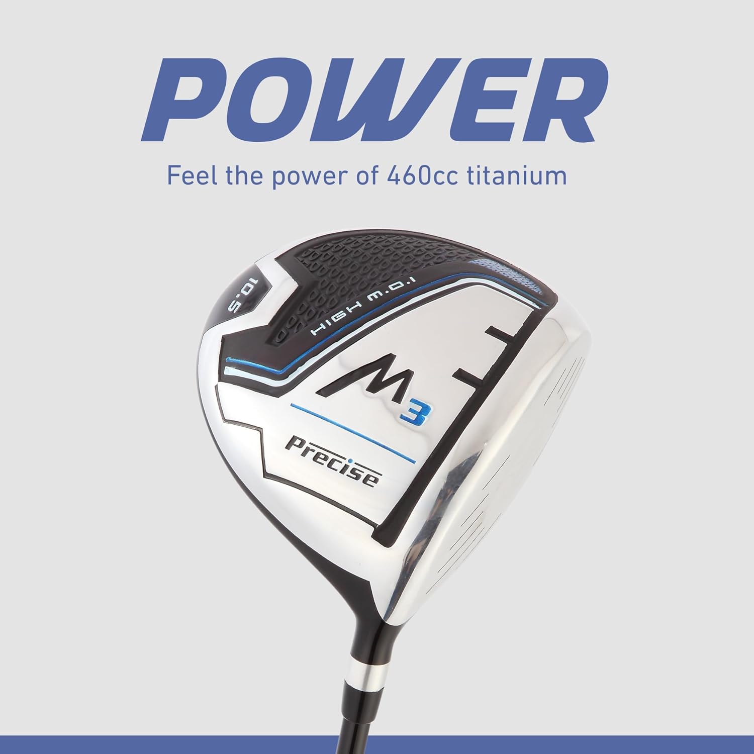 Precise M3 Men’s 14-Piece Golf Set – Ti-Alloy Driver, Wood, Hybrid, 6-PW Irons, Putter, Stand Bag, 3 Headcovers and Cover – RH, Petite/Reg/Tall