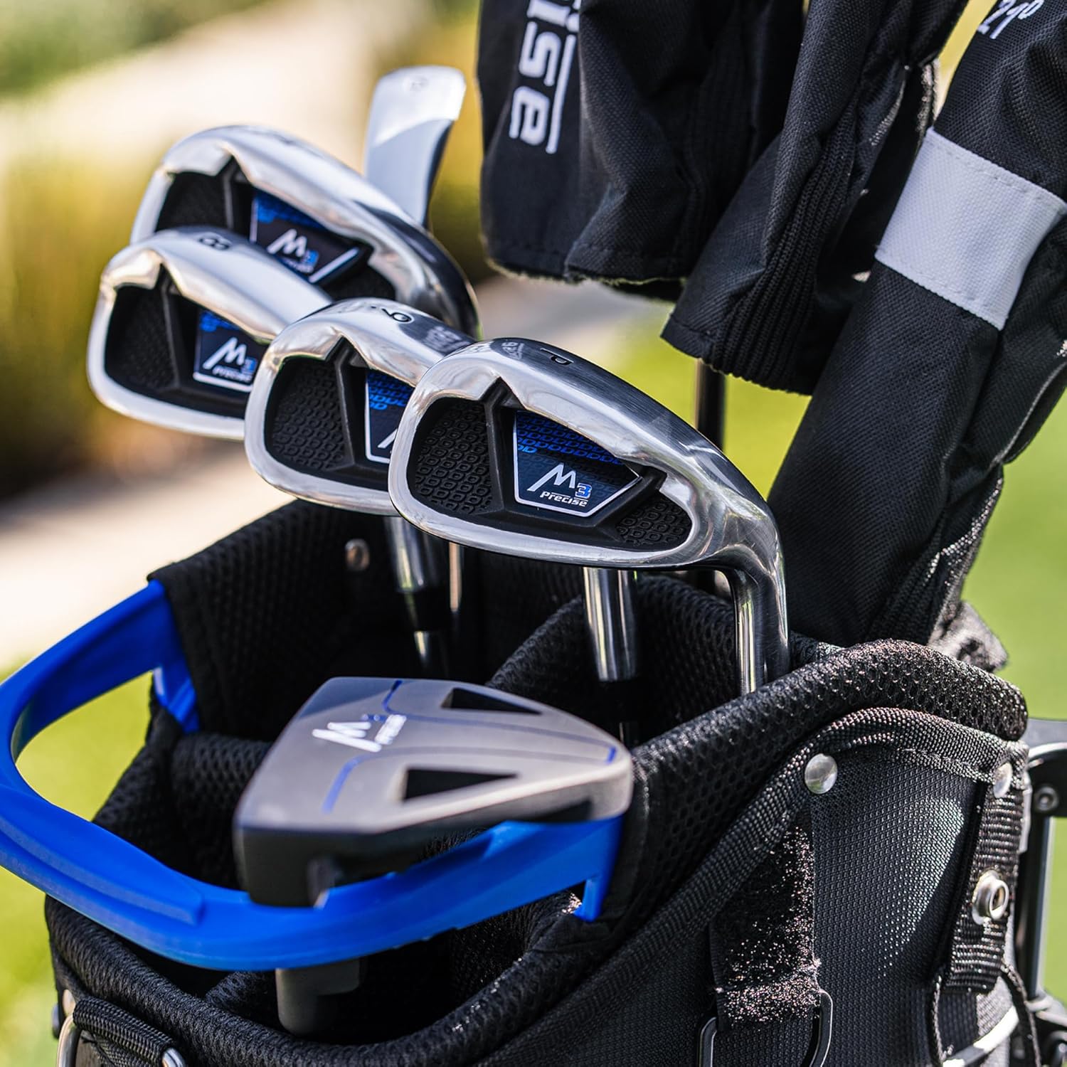 Precise M3 Men’s 14-Piece Golf Set – Ti-Alloy Driver, Wood, Hybrid, 6-PW Irons, Putter, Stand Bag, 3 Headcovers and Cover – RH, Petite/Reg/Tall