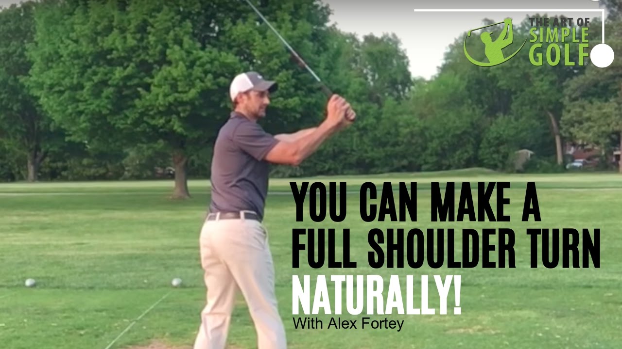 Golf Backswing Drill To Make A Full Shoulder Turn - Pull Your Right Shoulder Back