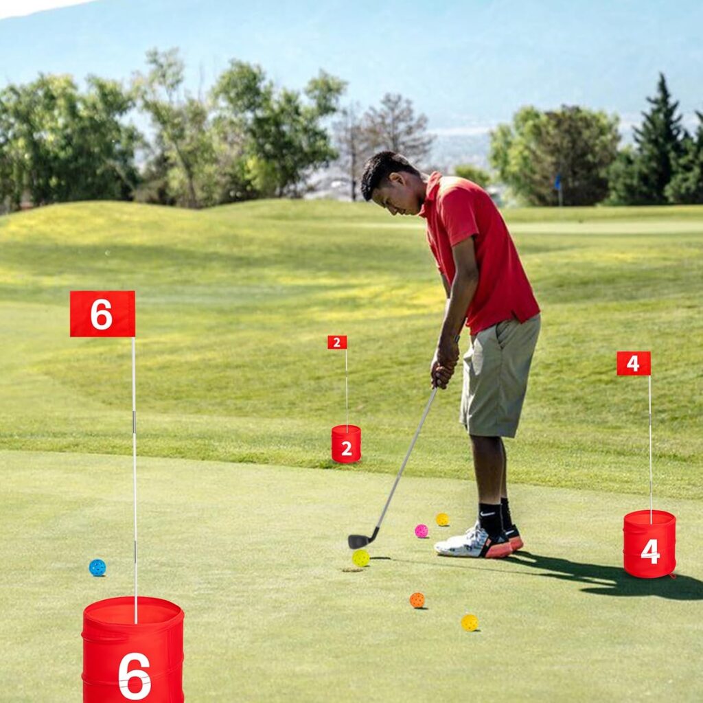 SJEhome Backyard Game Golf 2 Clubs and 5 Balls Suitable for 9/6/3 Hole Backyard Game Golf Yard Practice Outdoor Indoor Golf Gifts