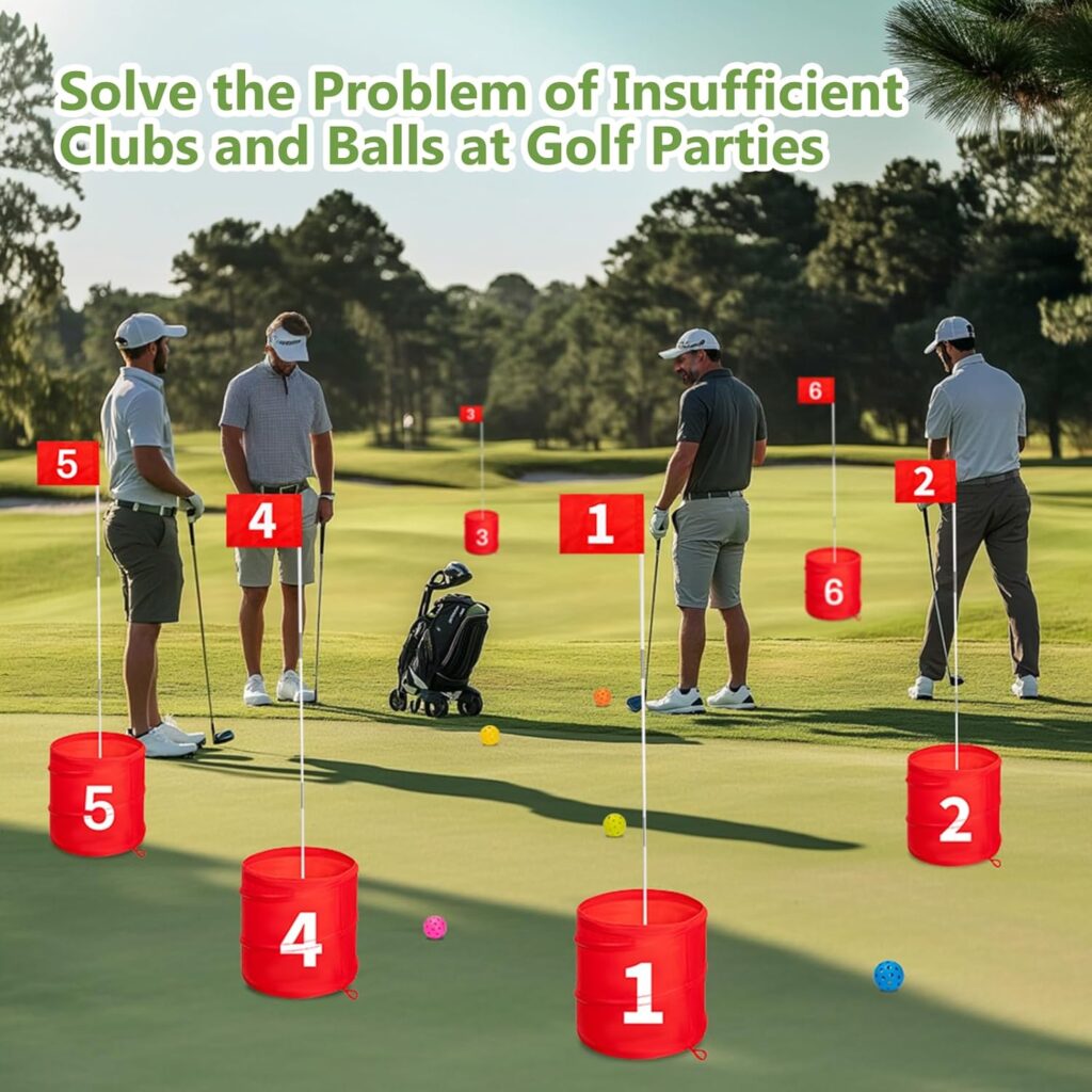 SJEhome Backyard Game Golf 2 Clubs and 5 Balls Suitable for 9/6/3 Hole Backyard Game Golf Yard Practice Outdoor Indoor Golf Gifts