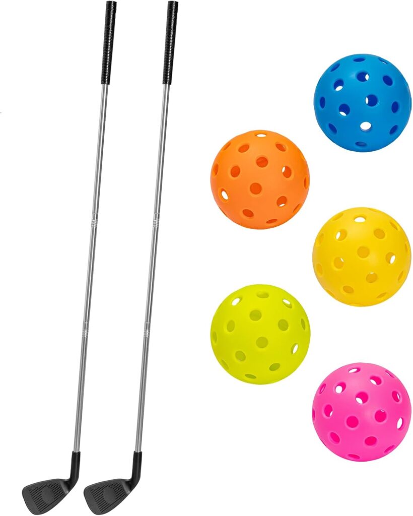 SJEhome Backyard Game Golf 2 Clubs and 5 Balls Suitable for 9/6/3 Hole Backyard Game Golf Yard Practice Outdoor Indoor Golf Gifts