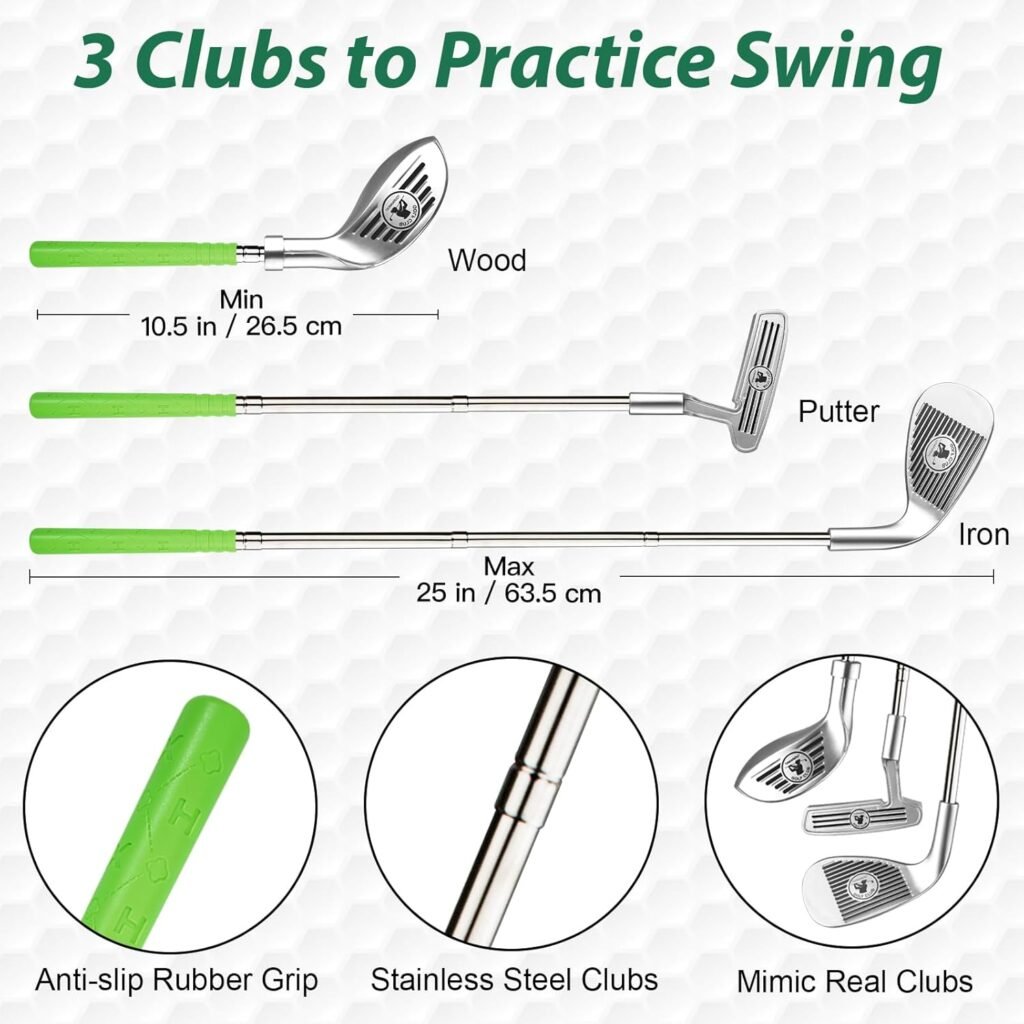 Liberry Kids Golf Clubs for 3 4 5 6 Years Old, Retractable Toddler Golf Set with Storage Bag, Outdoor Indoor Sports Toy for Boys Girls Birthday Gifts