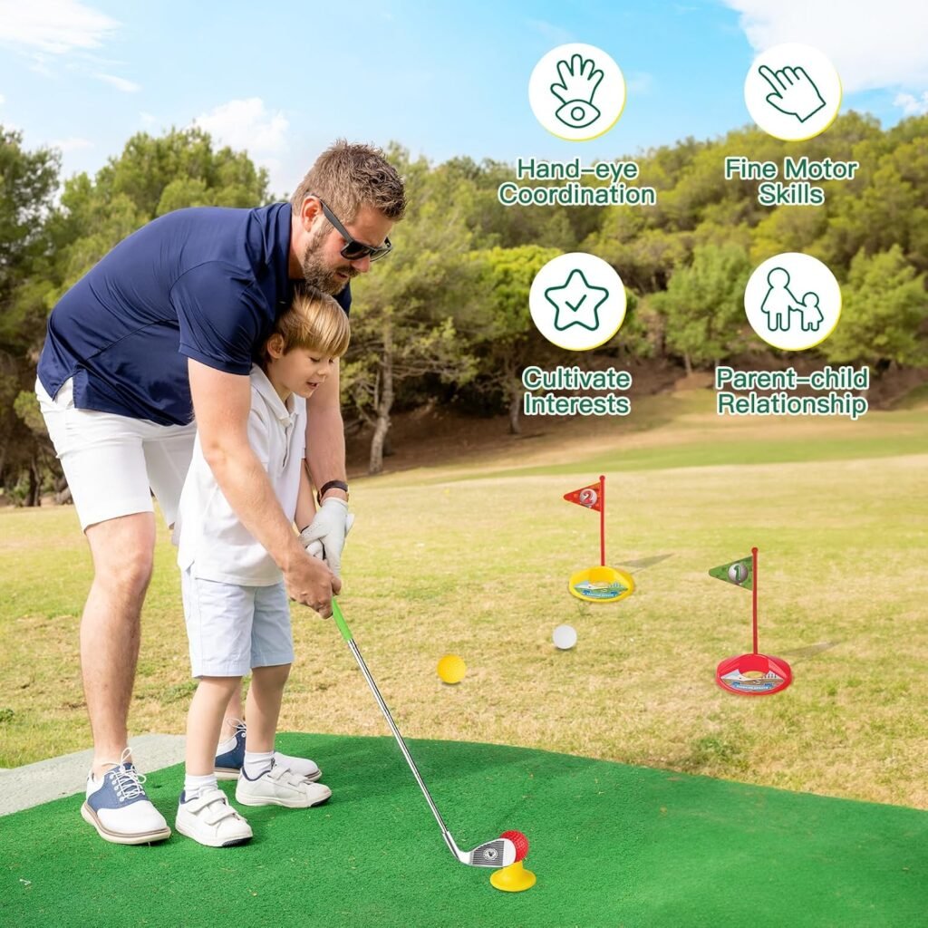 Liberry Kids Golf Clubs for 3 4 5 6 Years Old, Retractable Toddler Golf Set with Storage Bag, Outdoor Indoor Sports Toy for Boys Girls Birthday Gifts