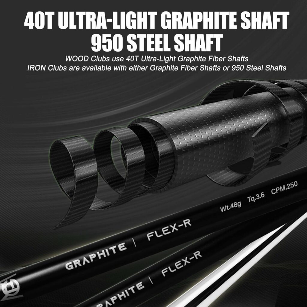 PGM 19 Piece Mens Complete Golf Club Sets - Ultra-Thin Face Titanium Driver (0.85+ COR), High COR Fairway Woods, Forged Irons, Precision CNC Milled Putter, with Stand Bag - Right Handed